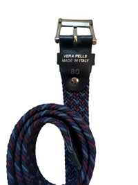 Equiline Lee Braided Belt Size 80 cm - US Small Blue/Bordeux Unisex