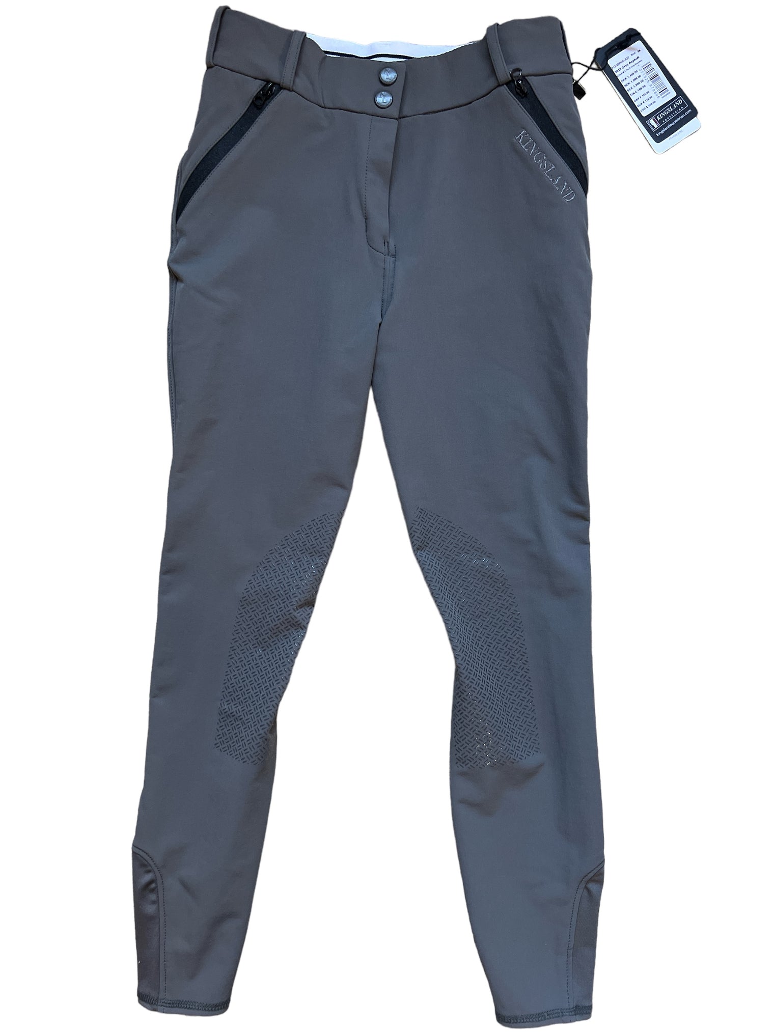 Kingsland Kadi Knee Grip Breeches, Grey Asphalt Size 34/US 4  New with tags