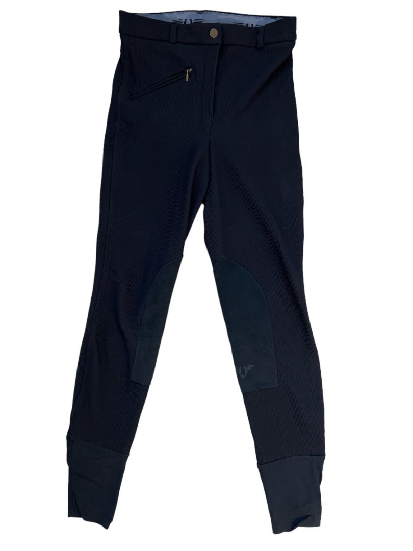 TuffRider Women's Ribb Knee Patch Breech Black / Size 24 US