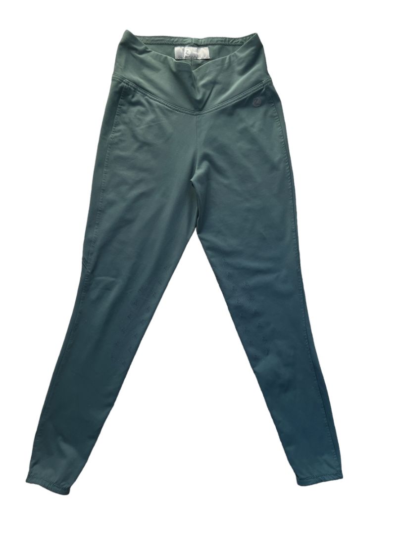 Horze Juliet Women's Hyper Flex Knee Grip Tights Midnight Green size US 26