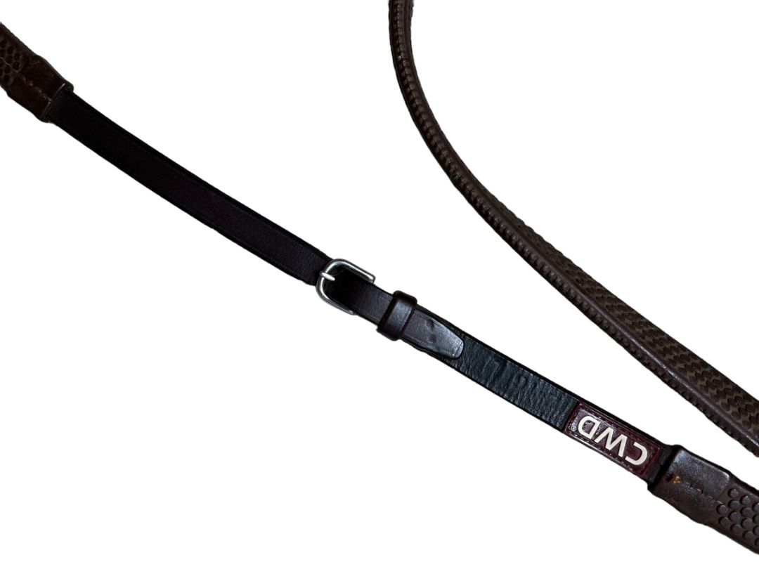 CWD Raised Rubber Reins Fancy Stitch 5/8" - Size 1 (Pony)