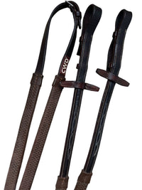 CWD Raised Rubber Reins Fancy Stitch 5/8" - Size 1 (Pony)