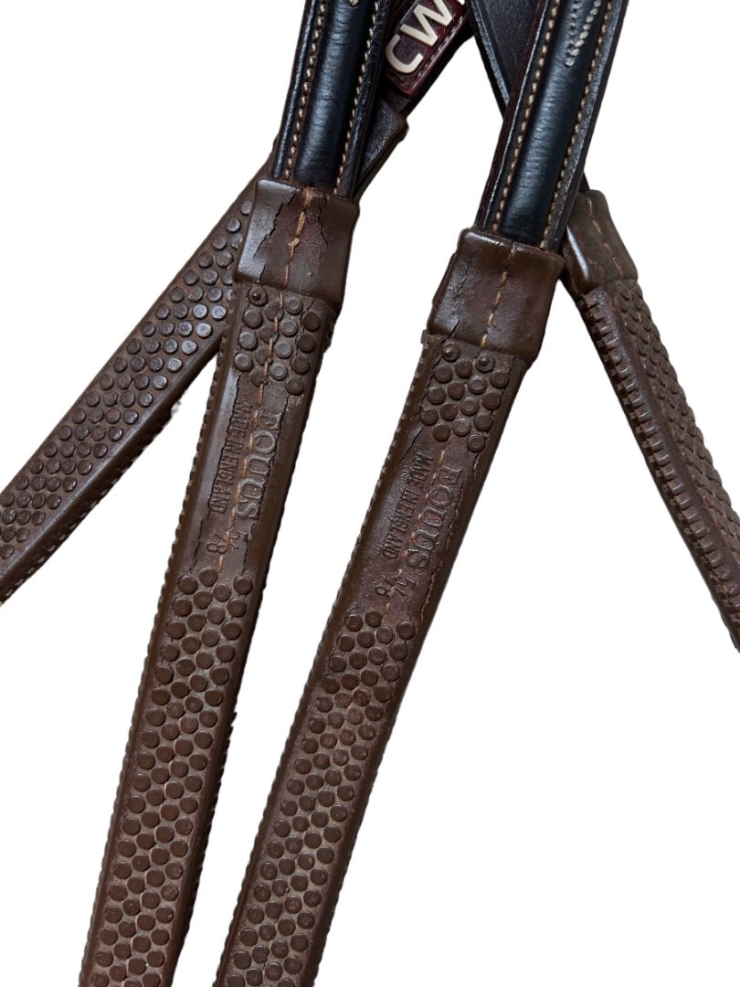 CWD Raised Rubber Reins Fancy Stitch 5/8" - Size 1 (Pony)