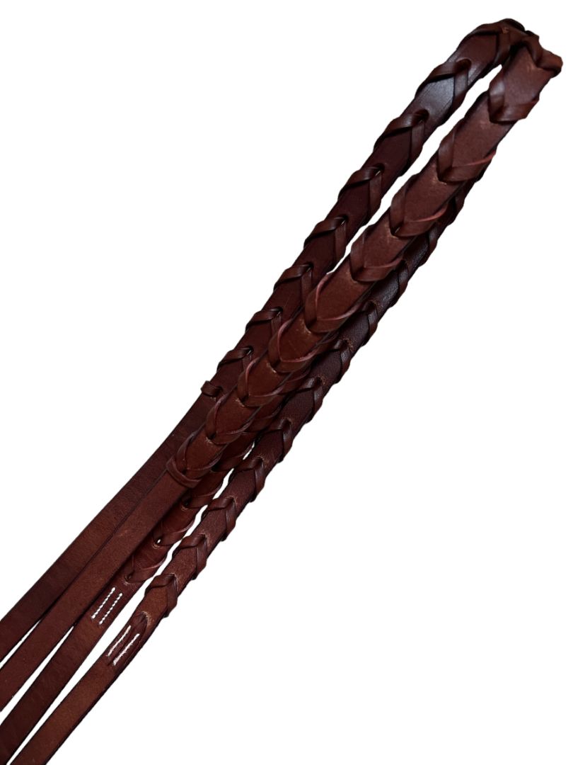 Jaguar Equestrian by Harry Dabbs Flat Laced Leather Reins - New, Full Size