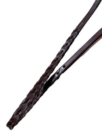 Flat Laced Leather Rein 5/8" in Brown Horse Size /New