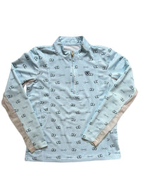 Ariat Children's Sunstopper 2.0 Blue Bit Print-  1/4 Zip Shirt - Size Youth Small
