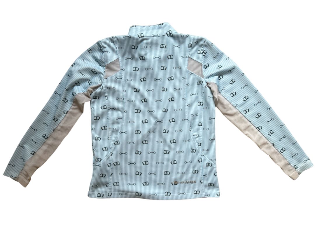 Ariat Children's Sunstopper 2.0 Blue Bit Print-  1/4 Zip Shirt - Size Youth Small
