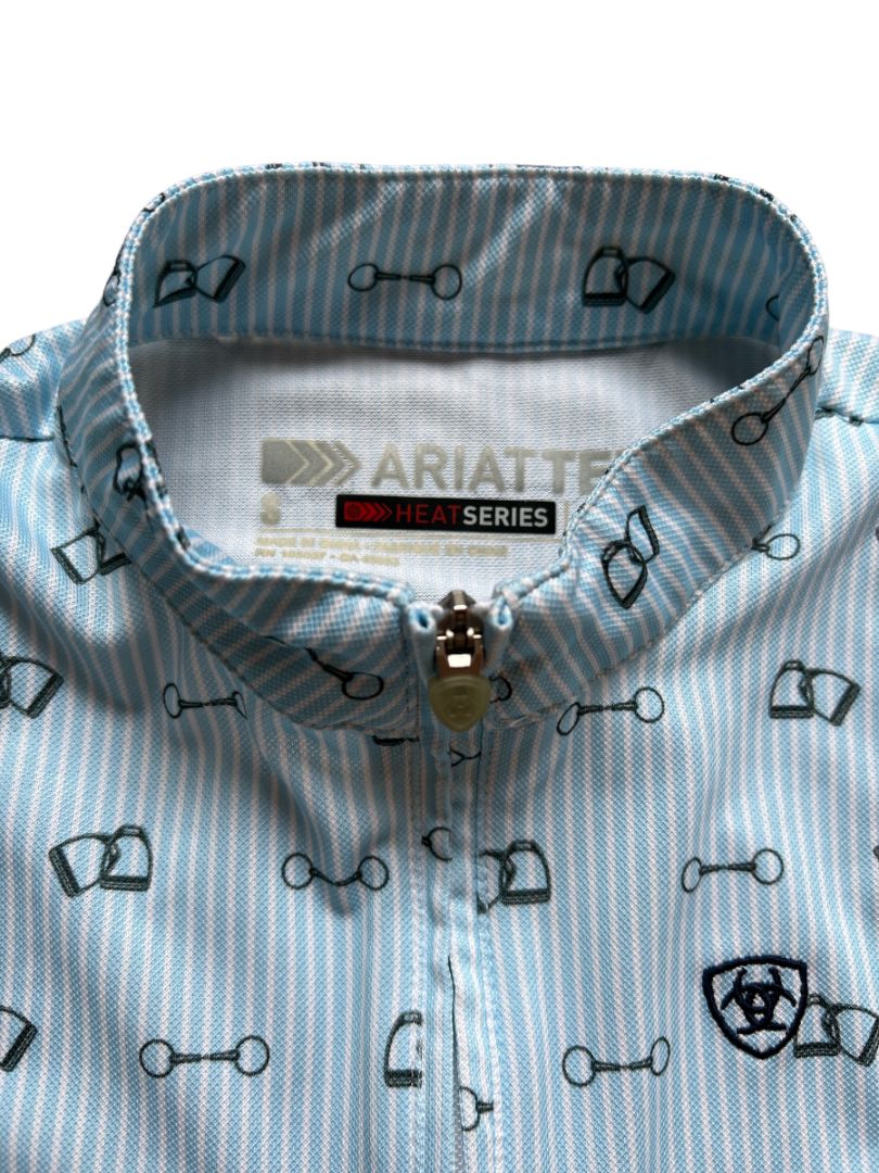 Ariat Children's Sunstopper 2.0 Blue Bit Print-  1/4 Zip Shirt - Size Youth Small