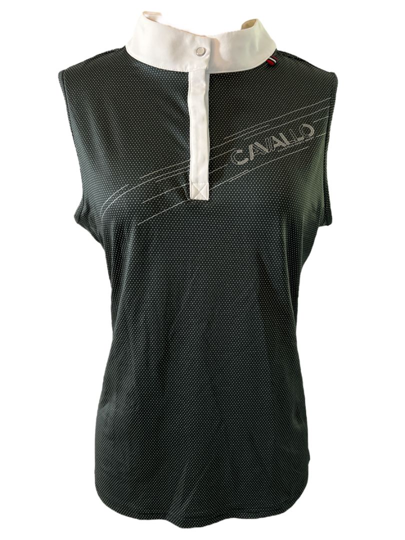 Cavallo Women's "Salsa" Show Shirt Sleeveless Black Size 40 (US 12) New