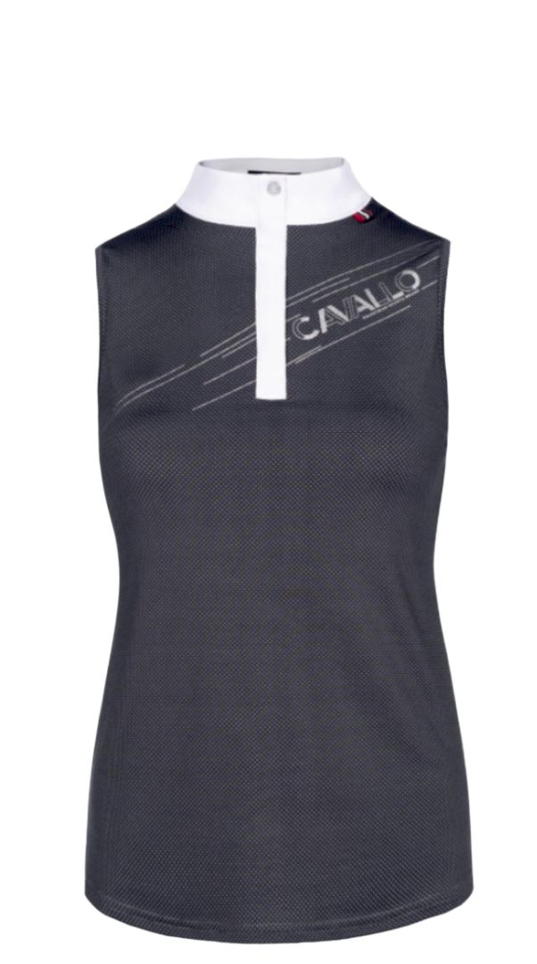 Cavallo Women's "Salsa" Show Shirt Sleeveless Black Size 40 (US 12) New