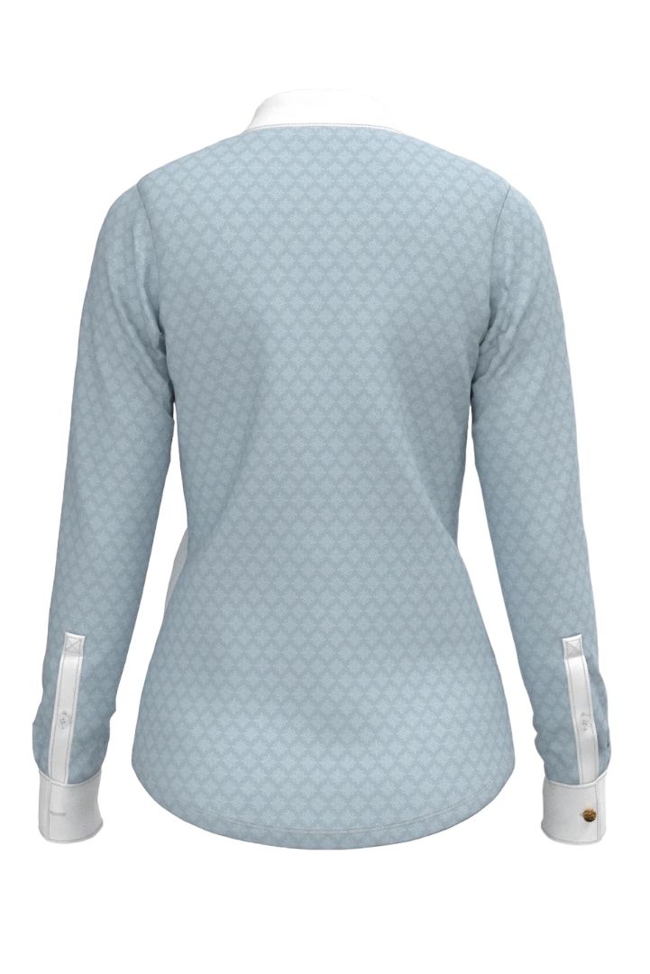 Espoir Sky Blue Long Sleeve Show Shirt - Quarter Zip /Size Medium NEW