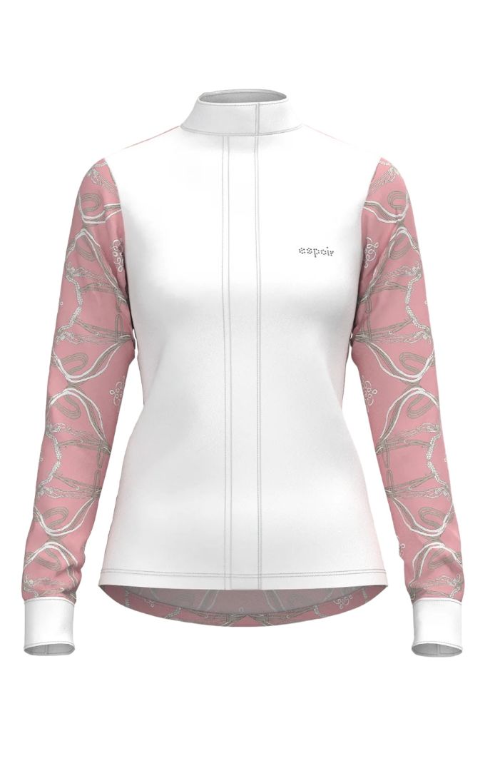 Espoir Roped Bridles On Rose Long Sleeve Show Shirt - Quarter Zip / Size Large NEW
