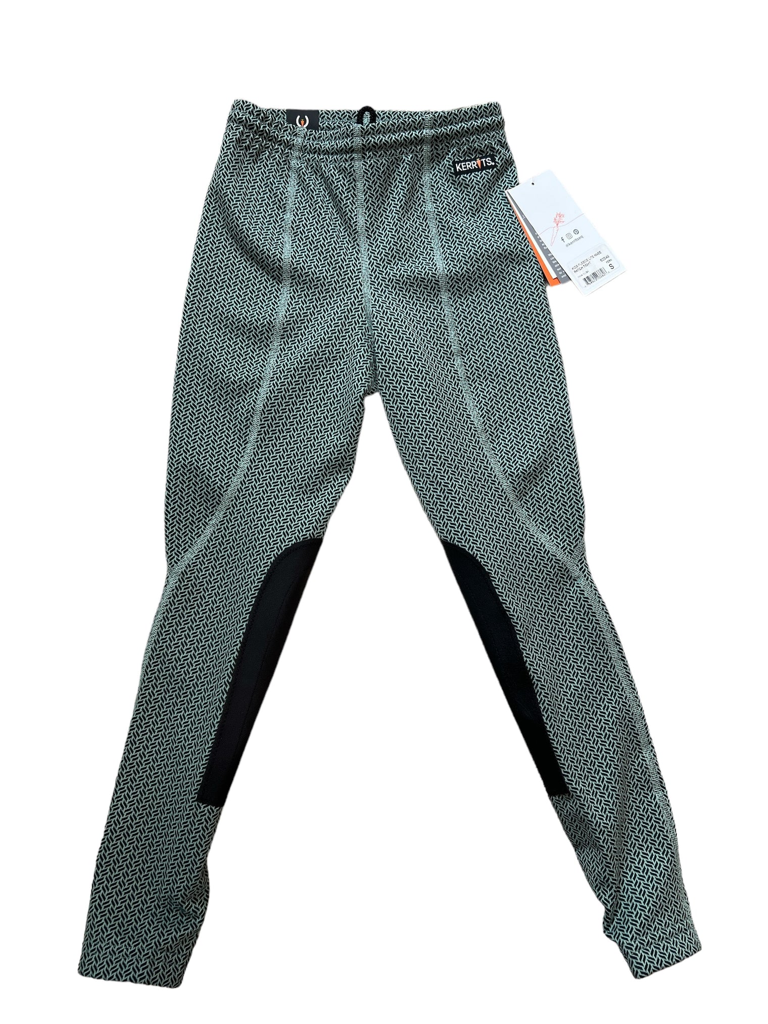 Kerrits Kids Fleece Lite Knee Patch Tight - Size Small / Fern NEW