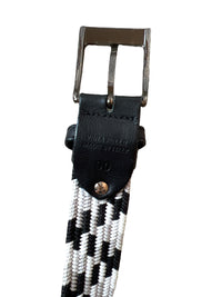 Equiline Cuba Elastic Braided Belt in Grey/White/Black Size 90