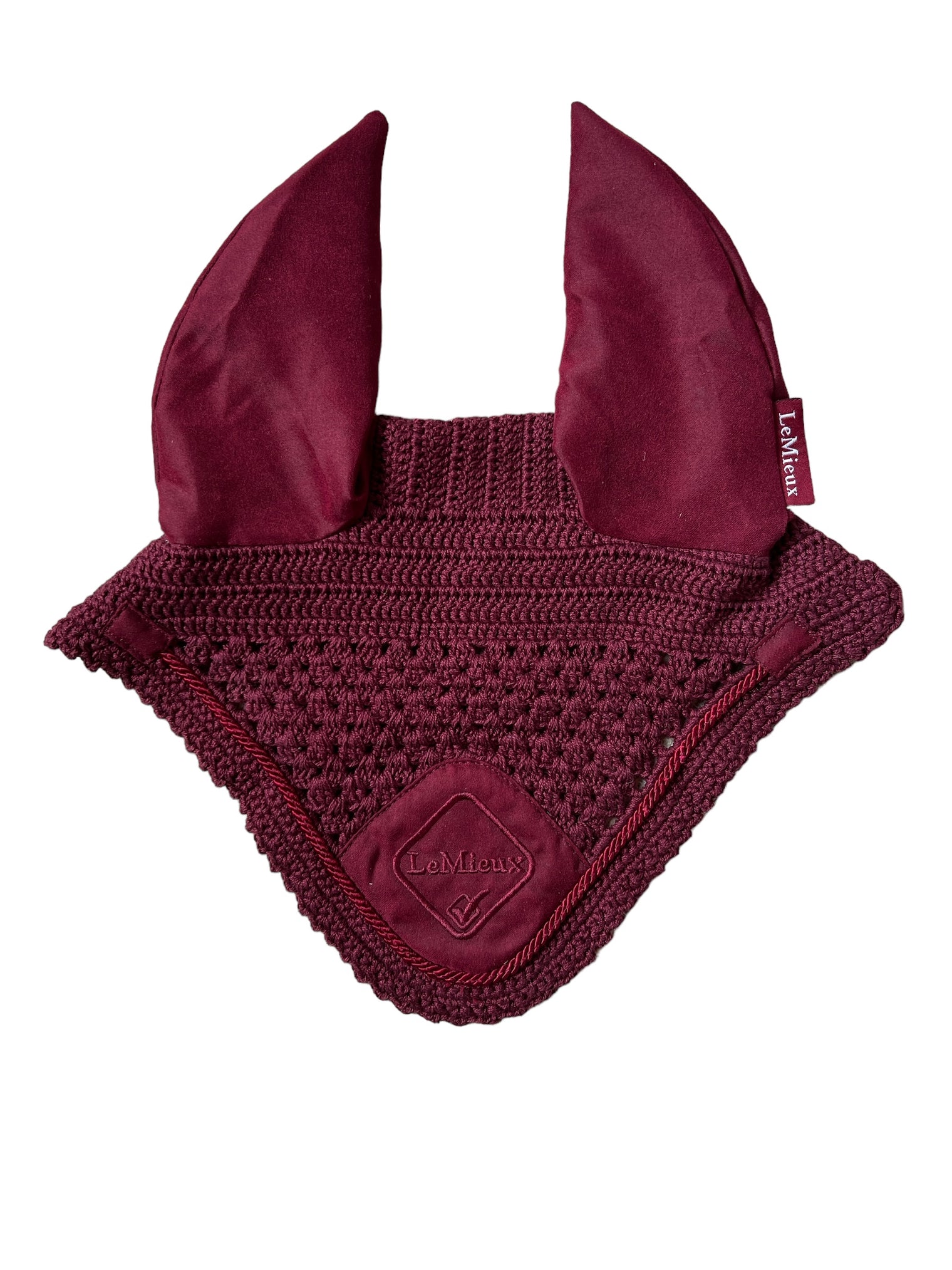 LeMieux Classic Ear Fly Bonnet - Burgundy / Size Large