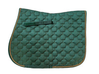 Roma Ecole Noble All Purpose Saddle Pad - Green & Gold - Full / Horse Size