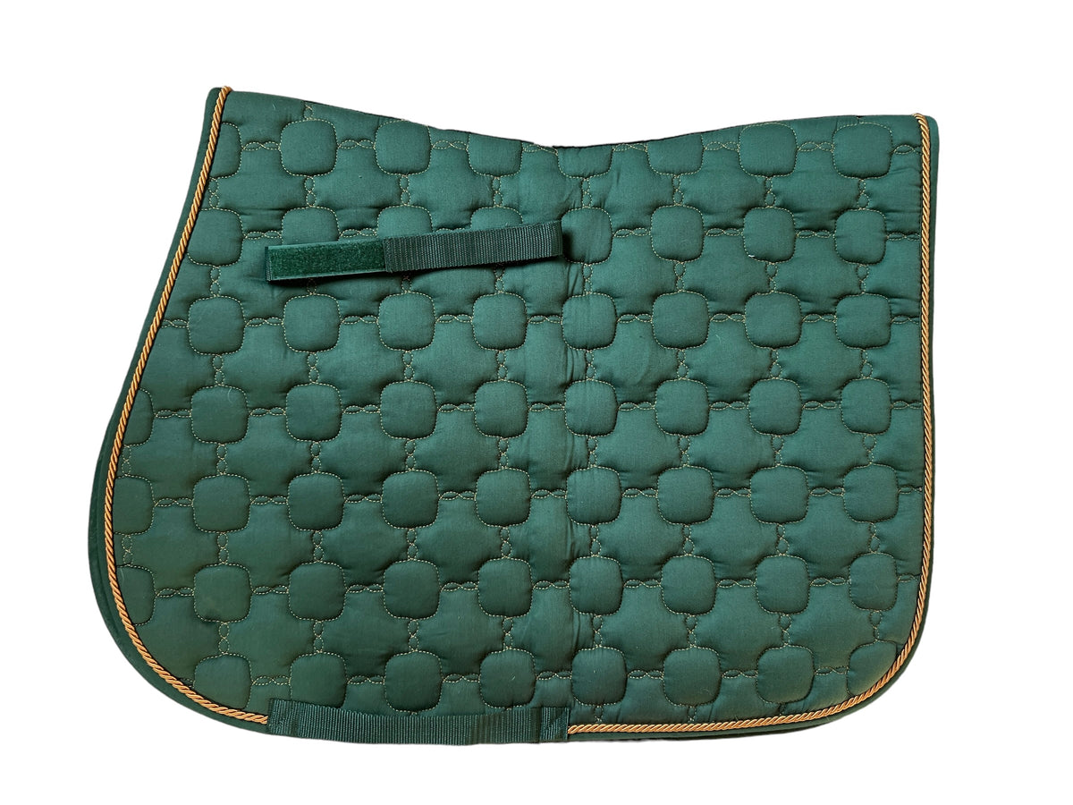 Roma Ecole Noble All Purpose Saddle Pad - Green/Gold