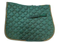 Roma Ecole Noble All Purpose Saddle Pad - Green & Gold - Full / Horse Size