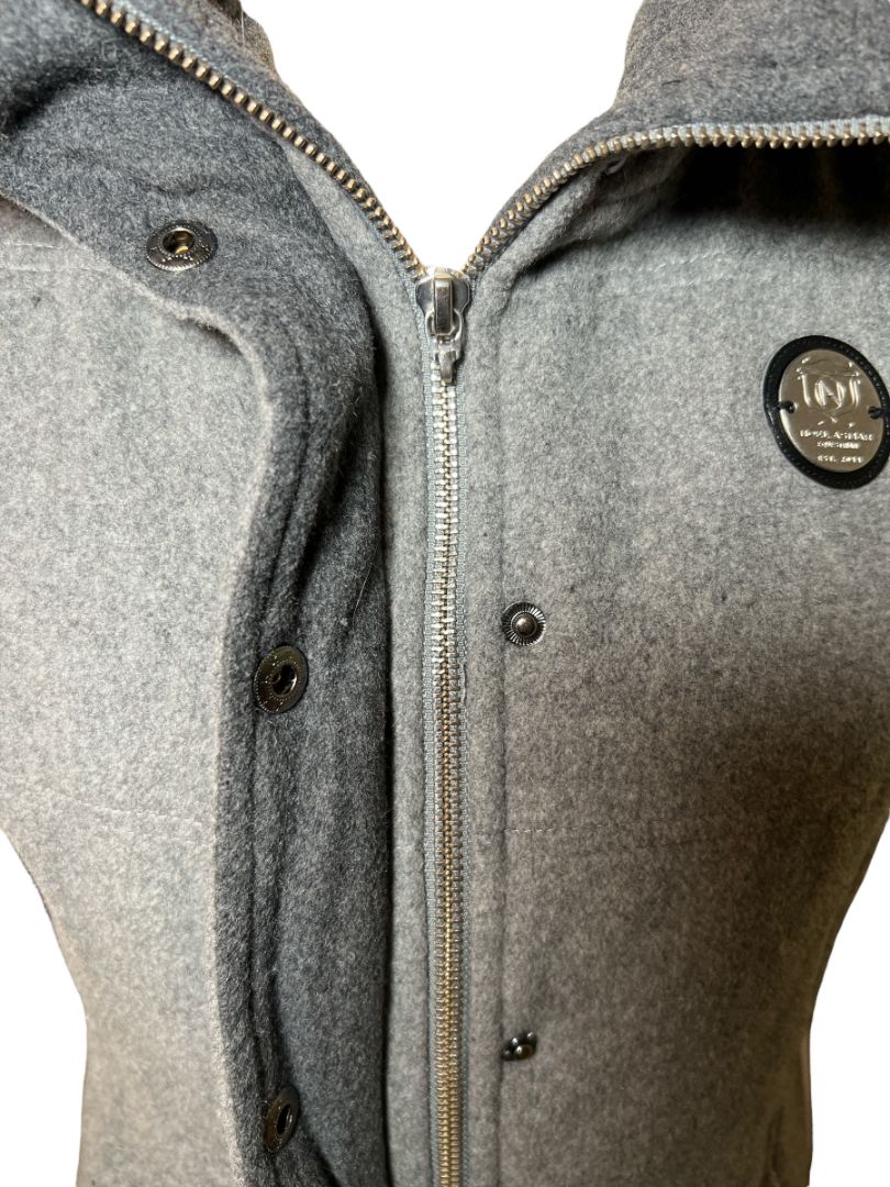 Noel Asmar Woman's High Collar Wool Vest - Grey Size XS