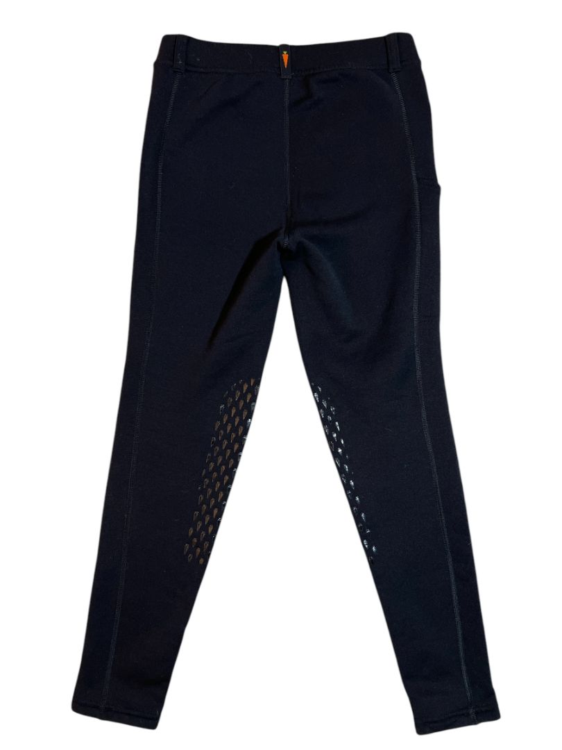 Kerrits Kids Power Stretch Winter Knee Patch Pocket Fleece Tight - Black  / Size XL Youth