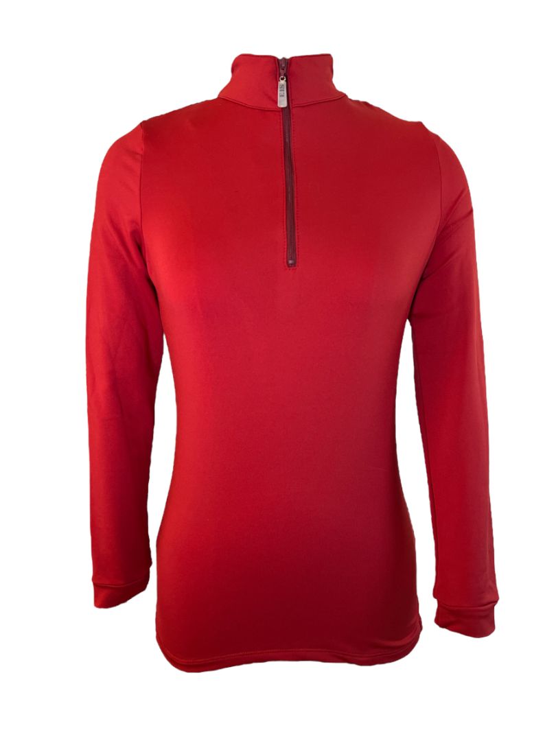 EIS Women's Long Sleeve Quarter Zip Sun Shirt - Red / Size Extra Small XS