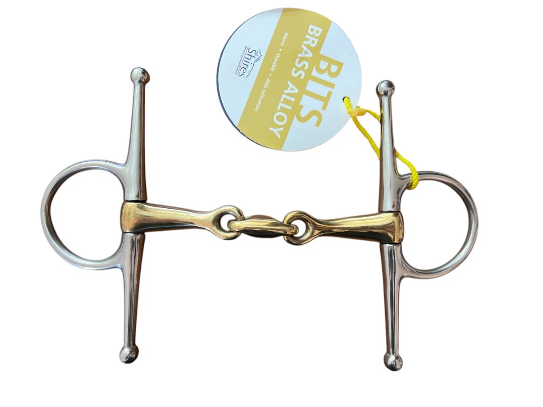 Shires Brass Alloy Full Cheek Snaffle with Lozenge 5 " NEW
