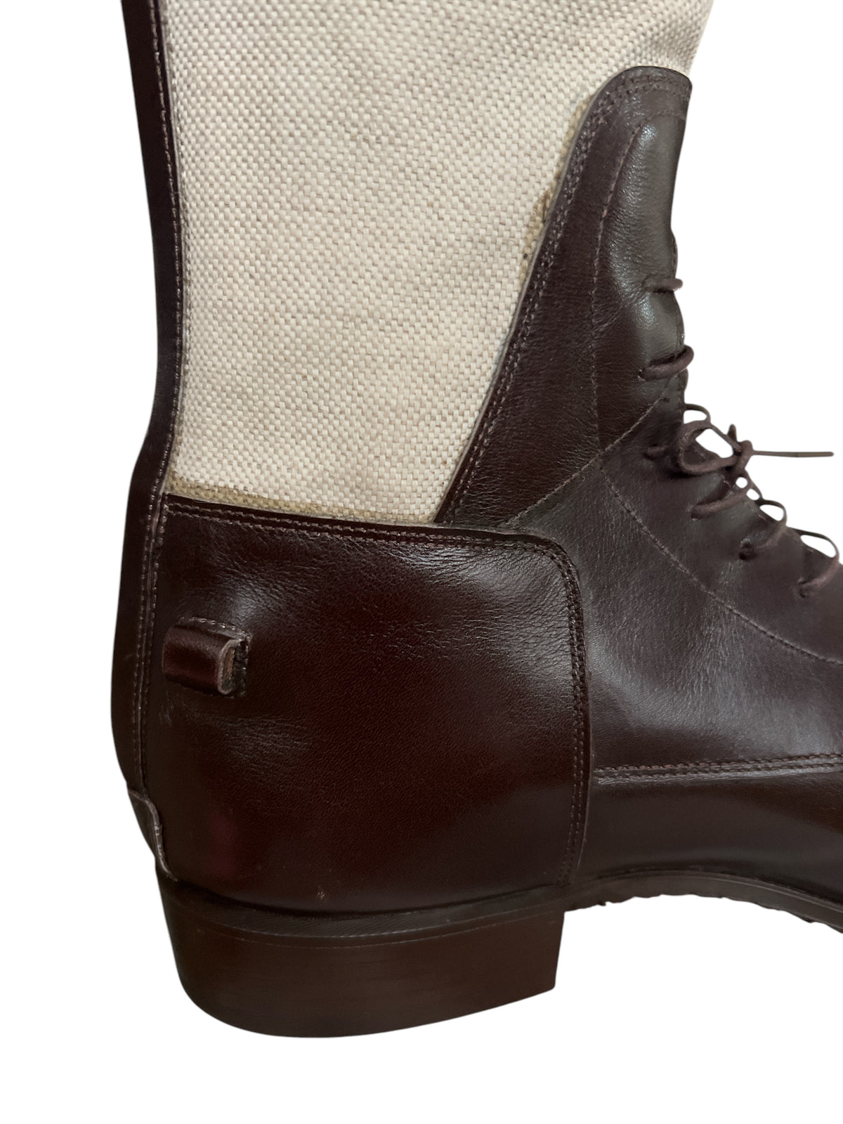 Vogel Bespoke Custom Women's Field Boots - Brown / Toile Canvas - Size 9.5 - H 18" C 13.5"