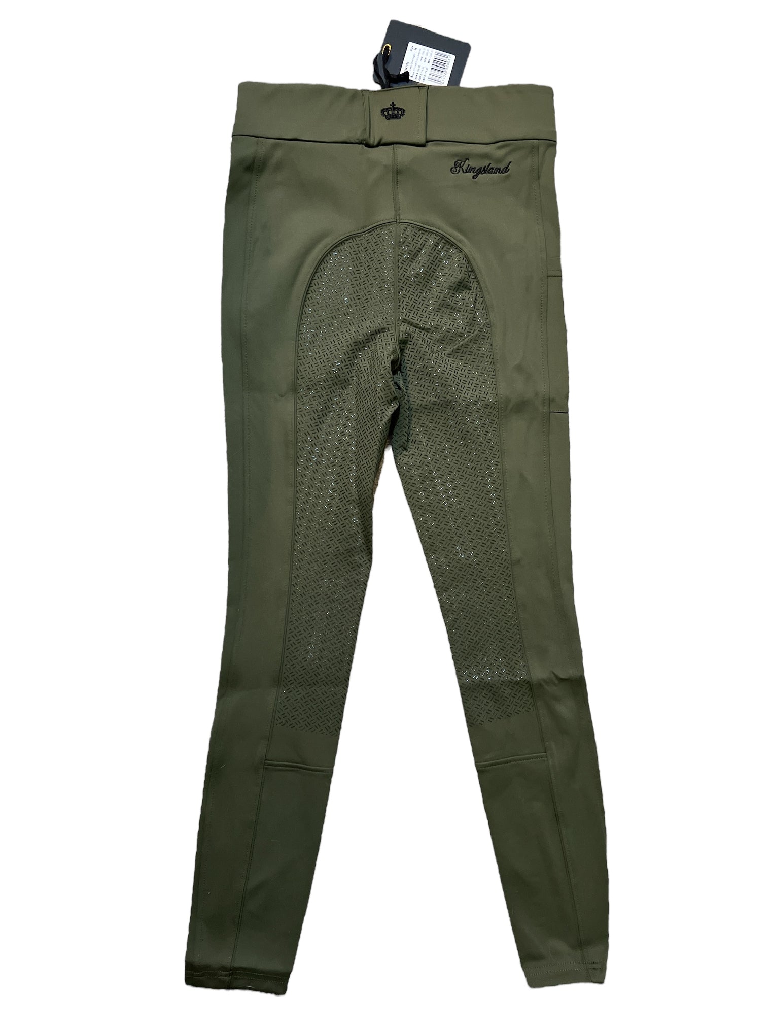 Kingsland KL Kaya Full Seat Grip Breeches - Green Olive Night / Size EU 34 (US 24) NEW