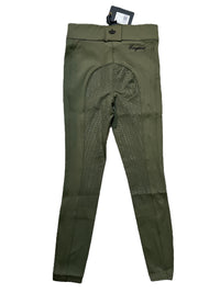 Kingsland KL Kaya Full Seat Grip Breeches - Green Olive Night / Size EU 34 (US 24) NEW