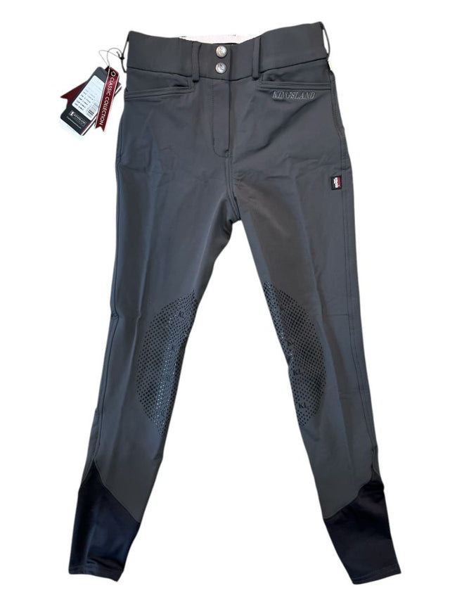 Kingsland Women's Classic Collection KLkadi Knee Grip Riding Breeches - Grey Pinstripe / Size 34 (US 24) NEW