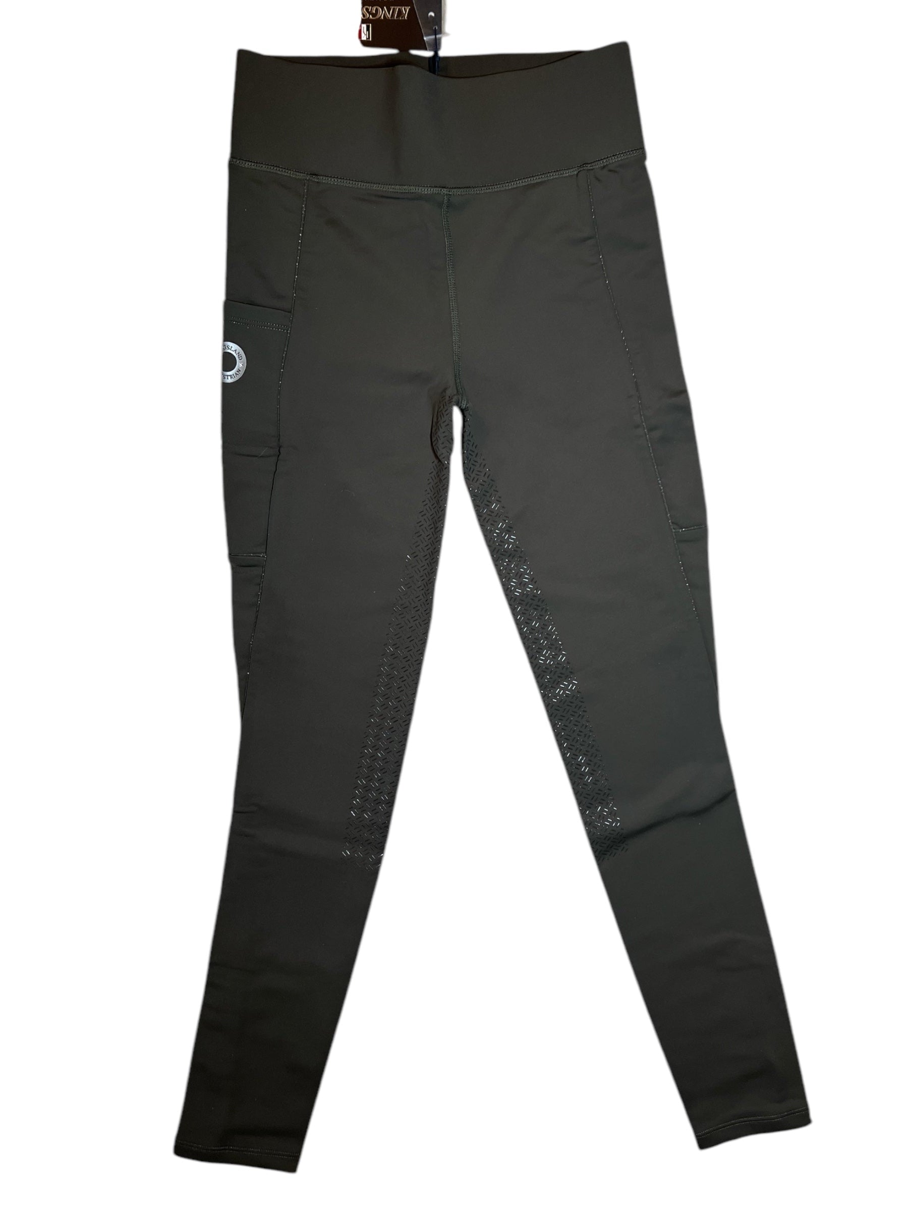 Kingsland KL Katinka Full Seat Grip Tights - Green Black / Size XS NEW