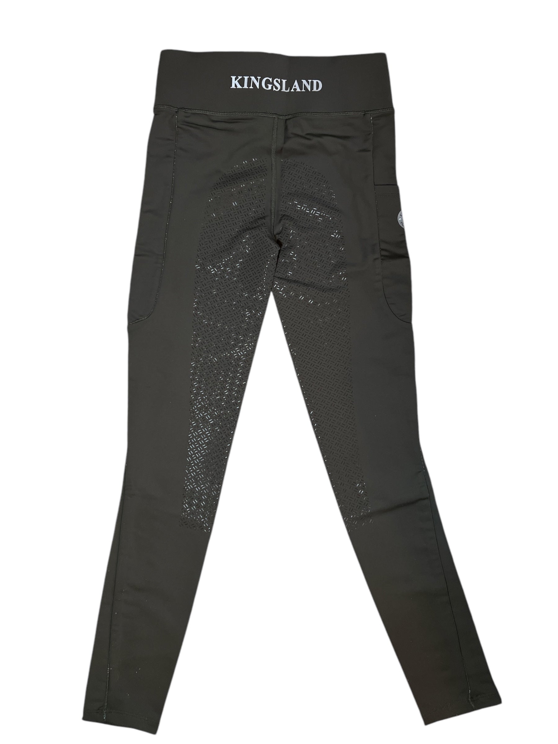Kingsland KL Katinka Full Seat Grip Tights - Green Black / Size XS NEW