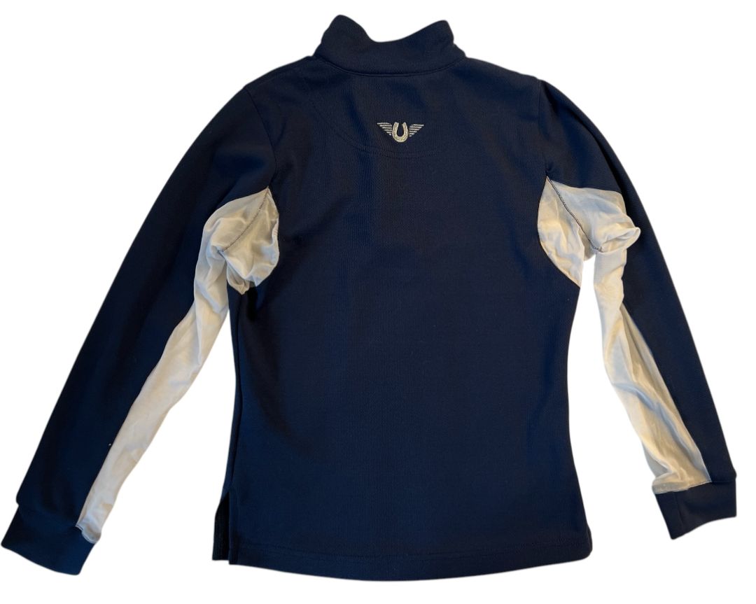 TuffRider Children's Ventilated Long Sleeve Shirt - Navy / Size Youth Large NEW