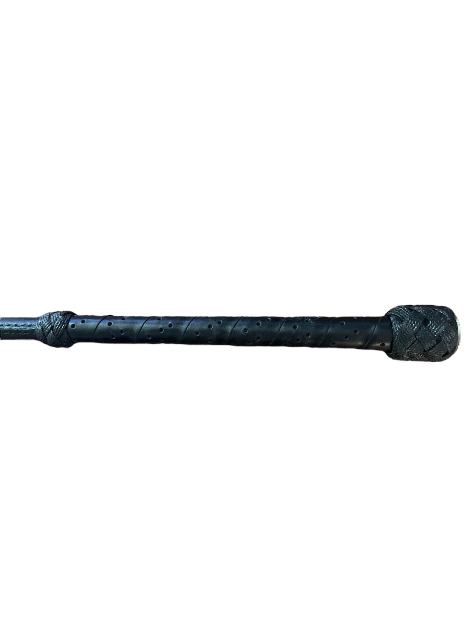 County Perforated Leather Black Bat / Crop - 23"