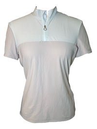 Cavalleria Toscana Women's Perforated Bib Show Shirt - Light Pink / Size Medium