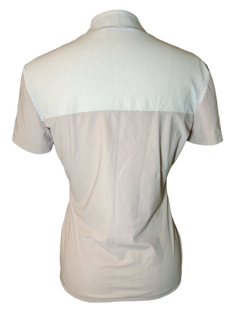 Cavalleria Toscana Women's Perforated Bib Show Shirt - Light Pink / Size Medium