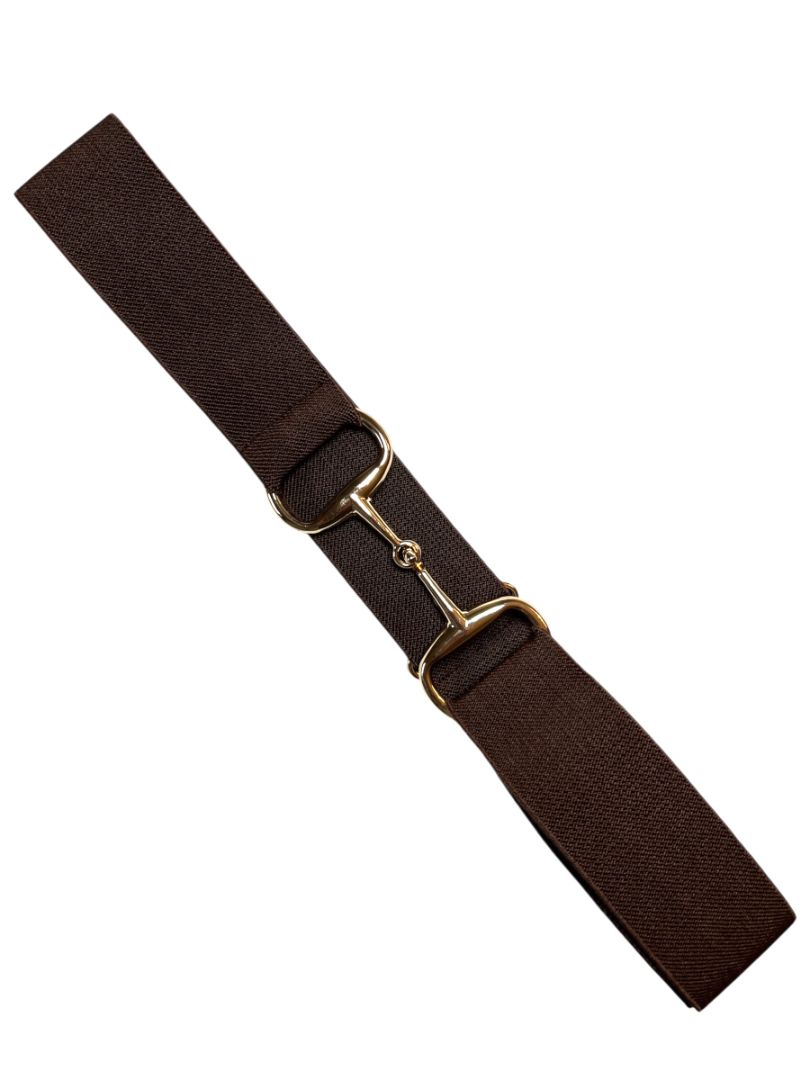 Ellany Gold Snaffle Belt 1.5 " - Brown/ One Size