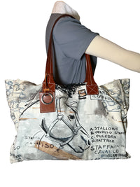 Rani Arabella Horse Print Cotton Tote / Small