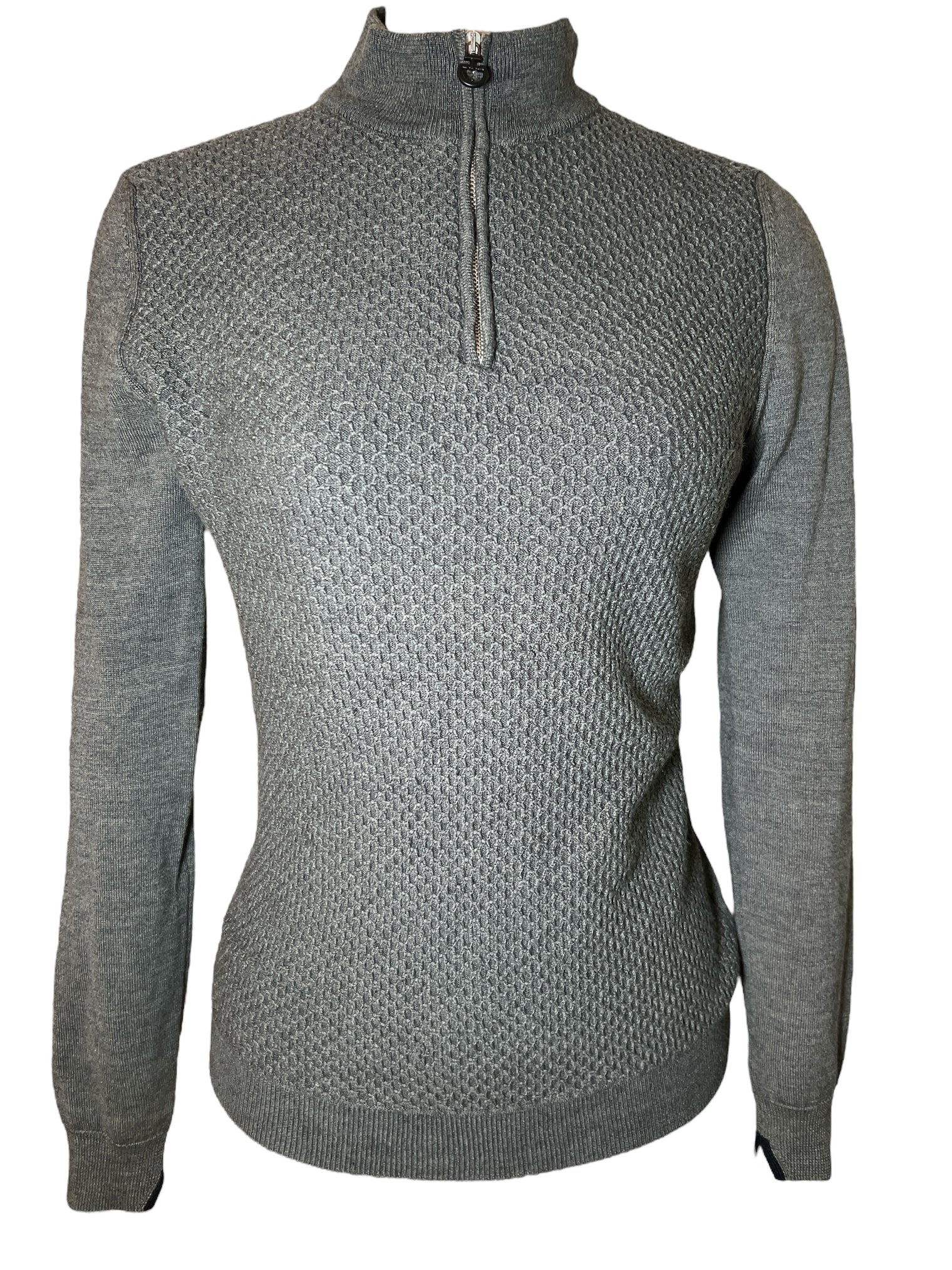 Cavalleria Toscana Women's Wool Honeycomb Sweater - Grey / Size XS