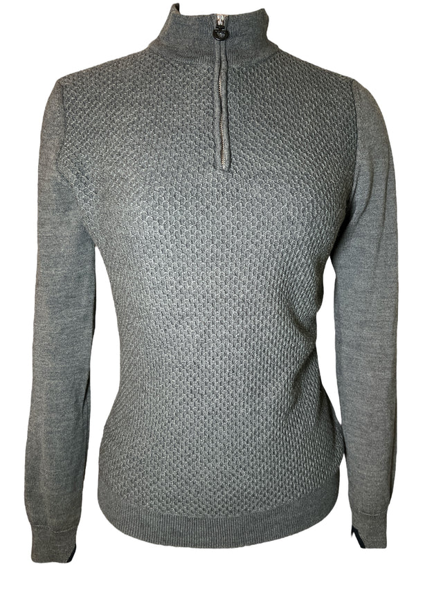 Cavalleria Toscana Women's Wool Honeycomb Sweater - Grey / Size XS