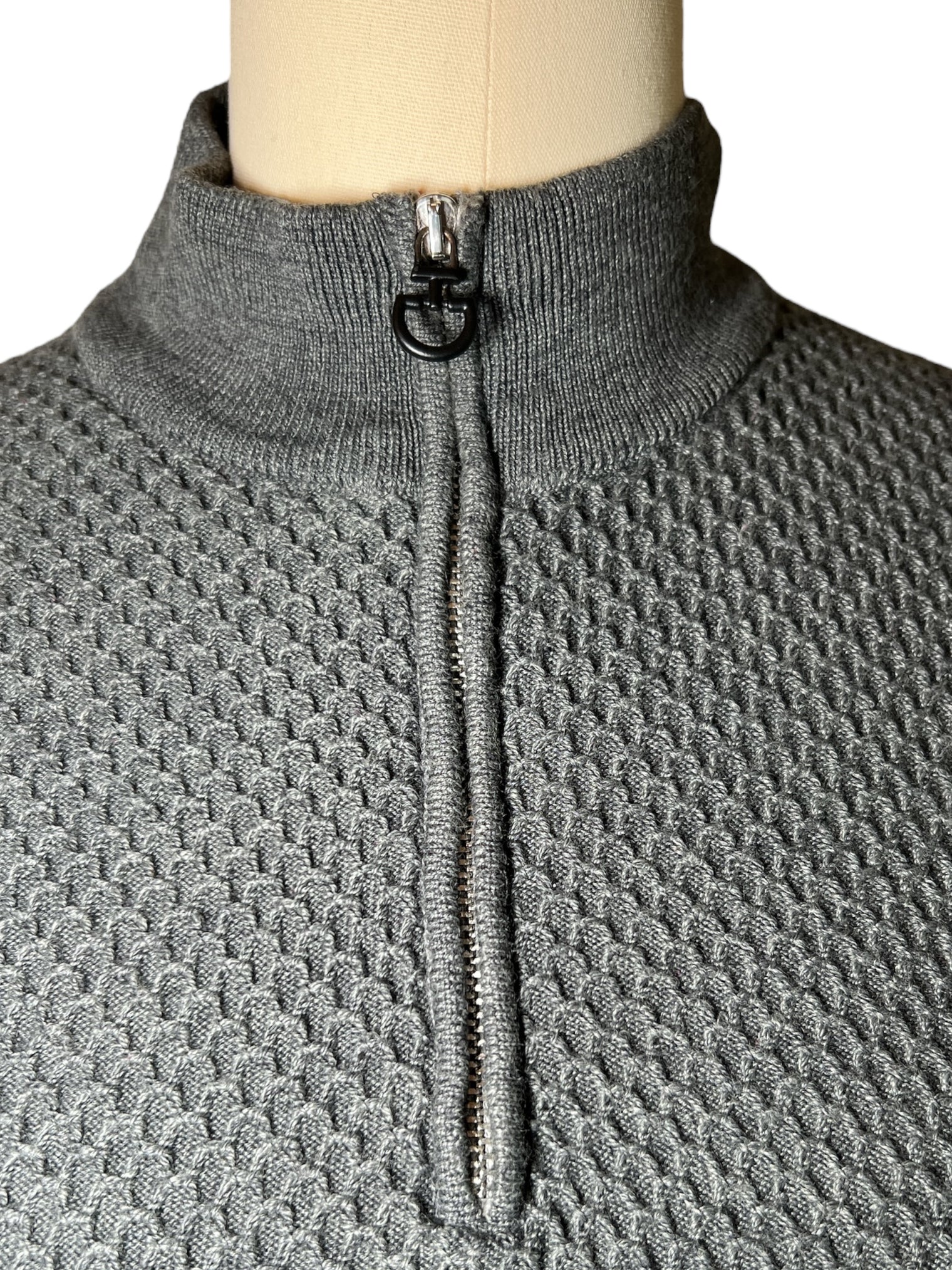 Cavalleria Toscana Women's Wool Honeycomb Sweater - Grey / Size XS