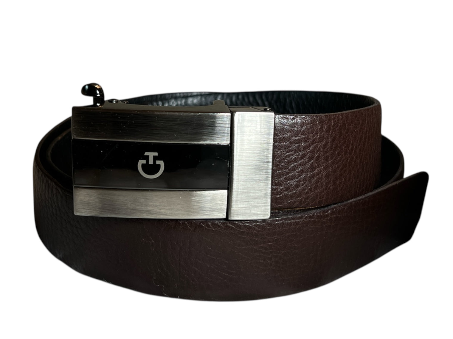 Cavalleria Toscana Women's / Men's Reversible Leather Belt - Black/Brown / Size Large