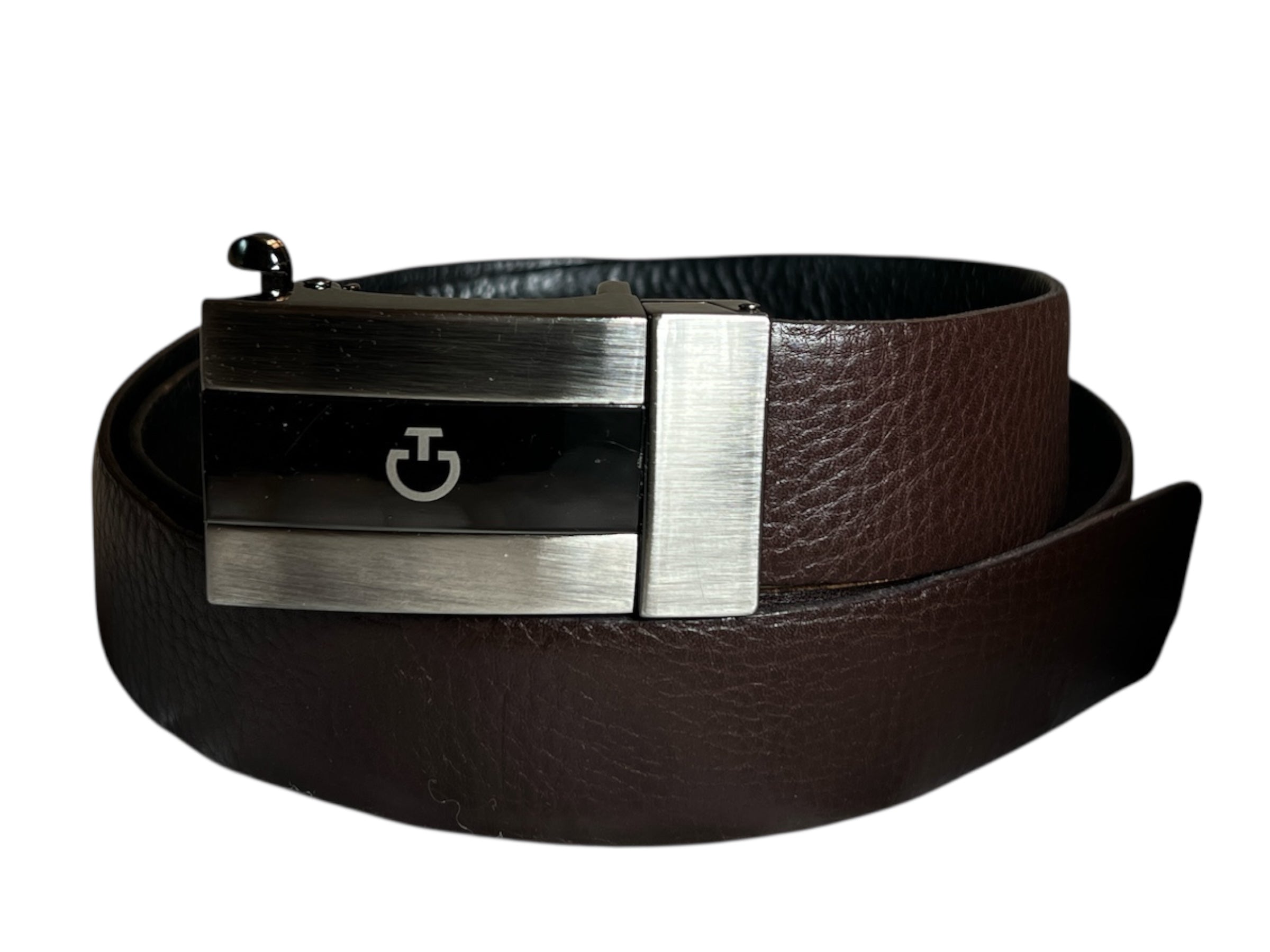 Cavalleria Toscana Women's / Men's Reversible Leather Belt - Black/Brown / Size Large
