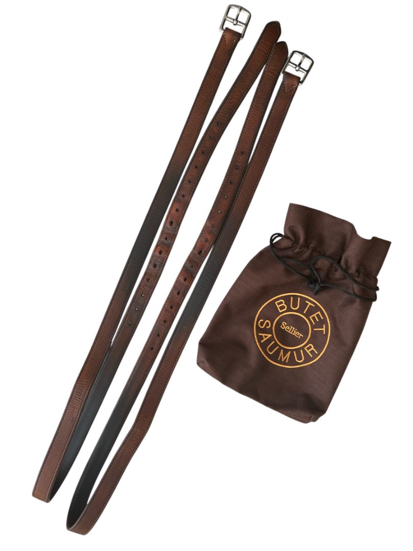 Butet Lined Stirrup Leathers - Gold / Size 54" / 135 CM