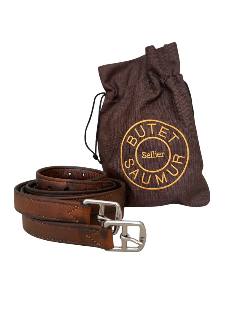 Butet Lined Stirrup Leathers - Gold / Size 54" / 135 CM