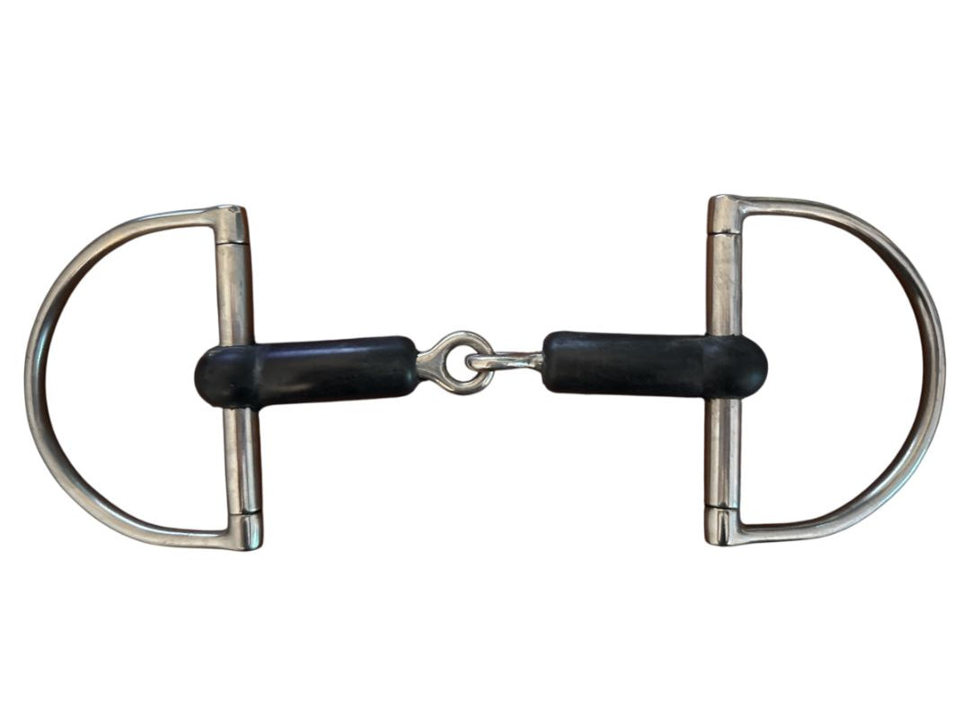 Rubber Dee Ring Snaffle Bit - 5"