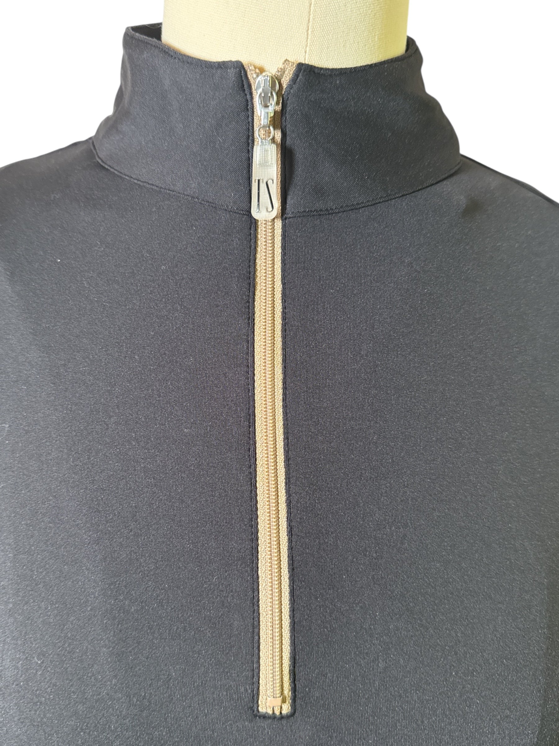 The Tailored Sportsman Women's Long Sleeve IceFil Zip Shirt - Black / Tan - Size Medium
