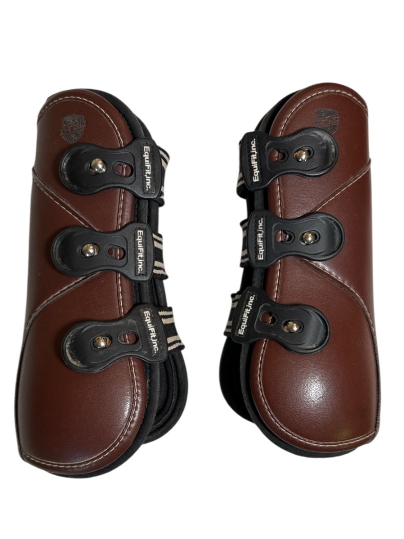 EquiFit D-Teq Open Front Horse Boots - Brown / Size Large