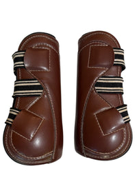 EquiFit D-Teq Open Front Horse Boots - Brown / Size Large