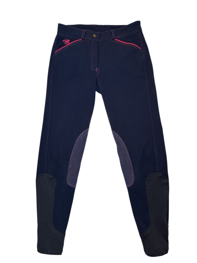 SmartPak Piper Evolution Knee Patch / Navy with Pink - Size US 26